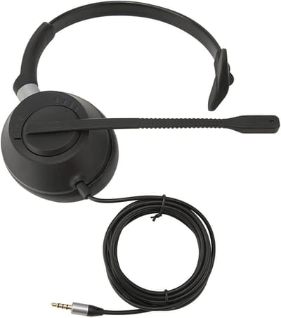 Telefoonheadset - Oorheadset - Thuiswerken - Actieve ruisonderdrukking - Enkel oor - Zwart