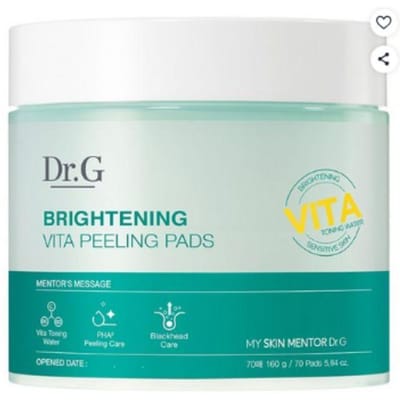 Dr.G Brightening Vita Peeling Pad Radiance Exfoliërende Toner Pads Zeventig Vel 160g white