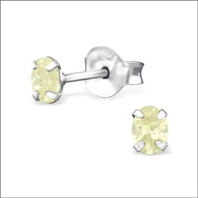 Aramat Jewels | Oorbellen | Zilveren Ovale Zirkonia Oorstekers – Meerdere Kleuren & Maten 925 Zilver | 7x5mm / Zwart | |3mm | Zilver | Kinderen, Volwassenen | Verkleurd niet
