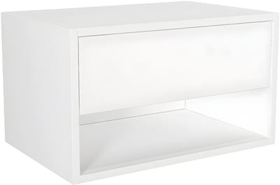 Vente-unique Hangend nachtkastje - 1 lade en 1 nis - Wit - RITAMI