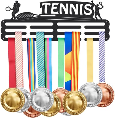 Allecto - Tennis Medaille Hanger - Sport Medaille Display Rack - Wandmontage Houder - Decoratieve IJzeren Haken - Voor 60+ Awards - Atleet Gift