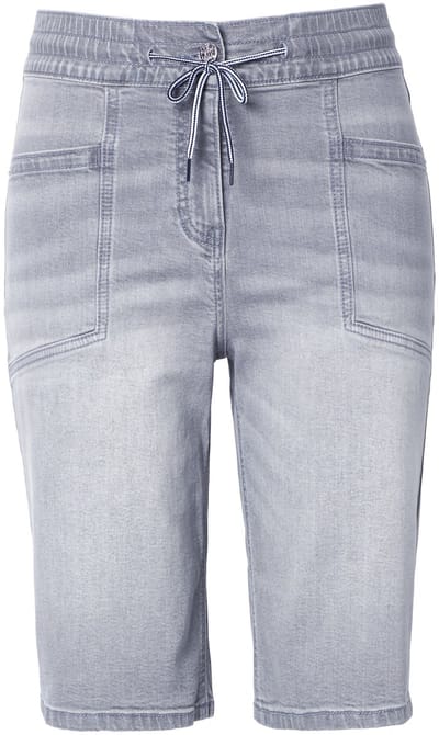 Ulla Popken - Dames - Denim - Lichtgrijs denim - Maat 56
