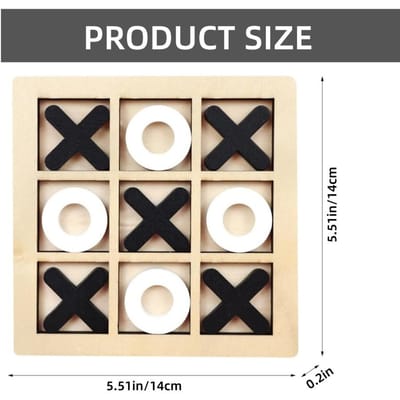 Houten Boter-kaas-en-eieren Puzzelspel voor Twee Spelers Interactief Logica & Strategie Bordspel Familiefestijn Verjaardag Jongens & Meisjes Cadeau zwart