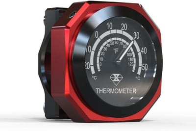 SnelShoppen - Universele Motorrijders Handvat Thermometer Waterdicht Aluminium Fluorescerend voor 22-28mm Stuur - Geschikt voor Diverse Motorrijmerken