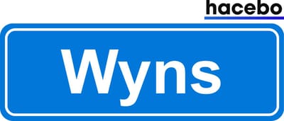 Hacebo - Plaatsnaam Sticker - 29x10 CM - Wyns sticker - Verkeersborden sticker - grappige cadeaus - Wyns