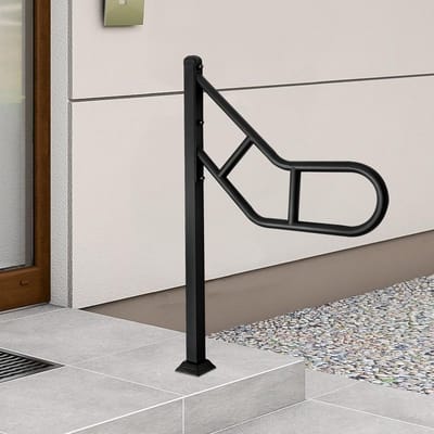 U-vormige Leuning - Trapsteun Handgreep - Veilig Traplopen - Hoge Draagkracht - 59 CM Lengte - Zwart