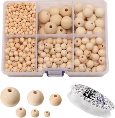 Fako Bijoux - DIY Houten Kralen Set - Naturel - Sieraden Maken - 6-20mm - 1105 Stuks