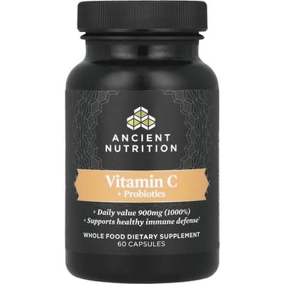 Ancient Nutrition, Vitamine C et Probiotique, 60 Gélules