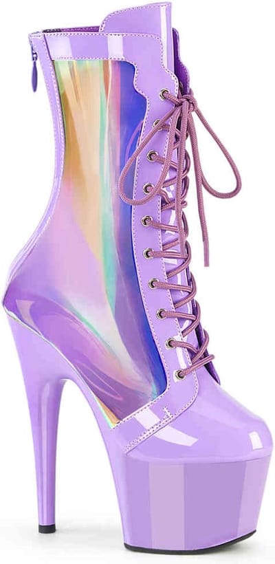 Pleaser - ADORE-1047 Plateau Laarzen, Paaldans schoenen - US 5 - 35 Shoes - Lila