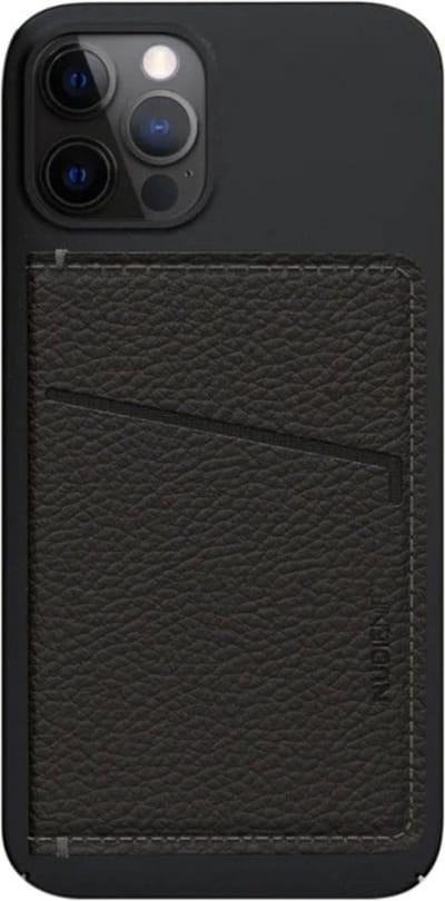 Nudient Card Holder Leather Ink - Zwart