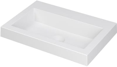 INK Dock Wastafel Polystone Zonder Kraangat - 600x400x60 mm - Mat Wit
