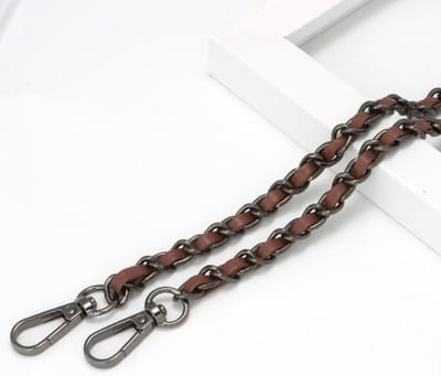 Metalen Tas Ketting - Schouderband Vervanging - DIY Handtassen - Met Karabijn Haken - 120 cm - Zwart Bruin