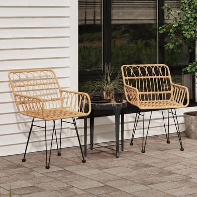 Tuinstoelen - Balkonstoelen Terrasstoelen - Buiten Ontspannen - UV-bestendig Rotan - 56 x 64 x 80 cm - Bruin