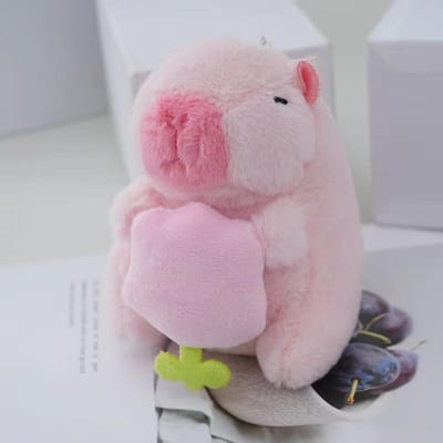 Roze KapiBala Hanger Water Cavia Sleutelhanger Tas Schattig Internet Beroemdheid Pluche Speelgoed Pop Ideaal Als Cadeau roze