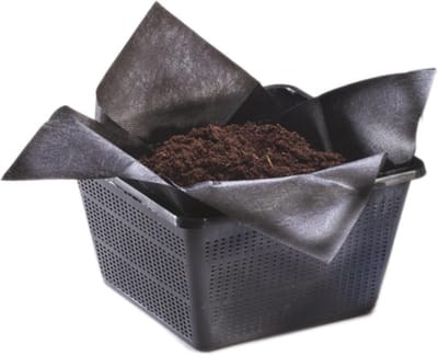Zwart Textiel Inlegdoek voor Plantenmand (45 cm) - Wortelbegroeiing Voorkomen