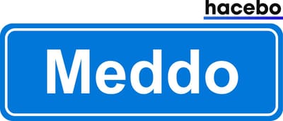 Hacebo - Plaatsnaam Sticker - 29x10 CM - Meddo sticker - Verkeersborden sticker - grappige cadeaus - Meddo