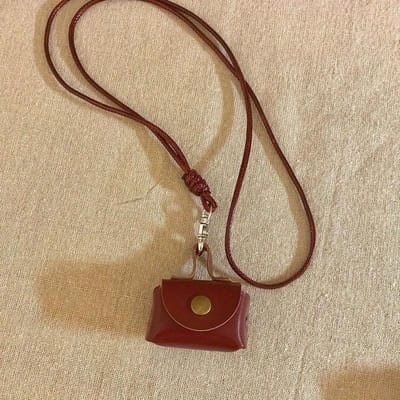 Mini Leren Portemonneetje Hanger Ketting voor Vrouwen Vintage Verstelbaar Leer Koord Trui Ketting Ketting Sieraden Cadeaus