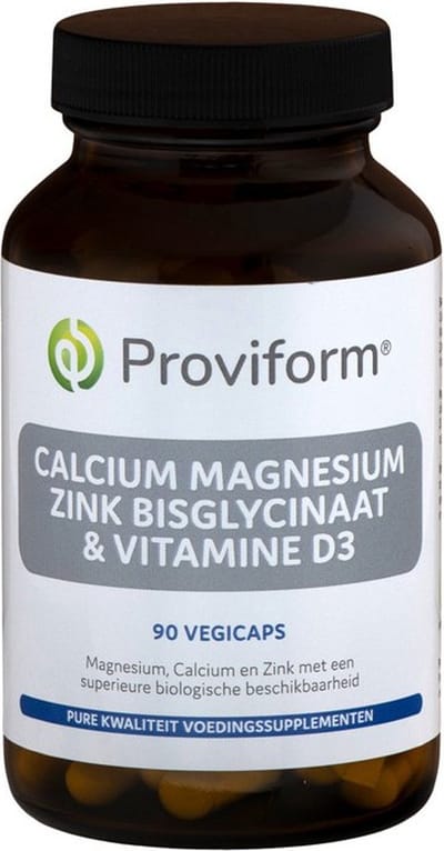 Proviform Calcium magnesium zink bisglycinaat & D3 90 Vegetarische capsules