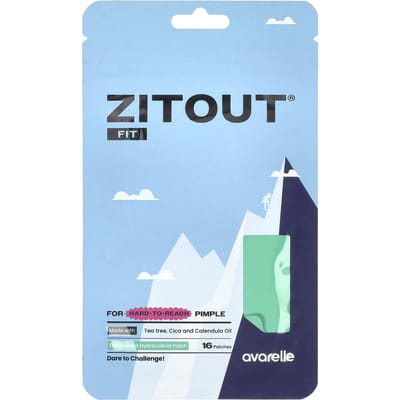Avarelle, Zitout® Fit, Translucent Hydrocolloid Patches, 16 Pieces white