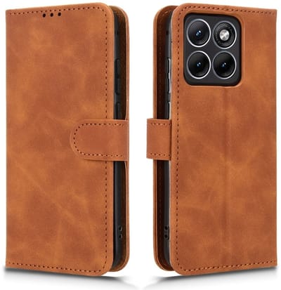 Coverup Hoesje - Geschikt voor Motorola Edge 70 Fusion Hoesje - Coverup Book Case - Bruin