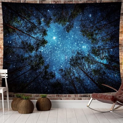 Dailygoods- Wandtapijt 230x180cm - Psychedelisch Muurdecoratie - Wanddecoratie Slaapkamer - Natuurlandschap - Hoogste Kwaliteit Polyester - Inclusief Clips/Punaises