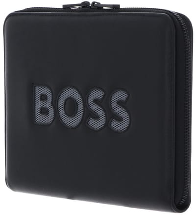 HUGO BOSS schrijfmappen Boss Cut Out Conference Folder Zip Black & Grey zwart