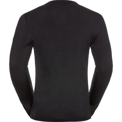 Odlo  - Maat XL - Suw Top Crew Neck L/S Natural 100% Merino Warm Heren Thermoshirt - Black