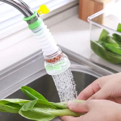1080° omnidirectioneel draaibare kraanbeluchter – spatwaterdichte filtermondstuk voor badkamer- en keukenwastafels (groen)