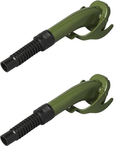 Proplus Flexibele metalen schenktuit voor jerrycans - Set van 2x stuks - 24 cm - legergroen