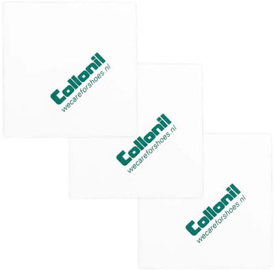 Set van 3 Collonil schoenen poetsdoek | 33x33 cm | pluist niet | kleur wit