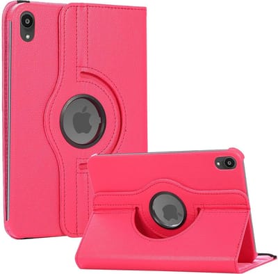 Book Cover Geschikt voor: Apple iPad Mini 6 & iPad Mini 7 2024 Tablethoes - Multi Stand Case - 360 draaibaar - Tablethoesje - Roze - ZT Accessoires