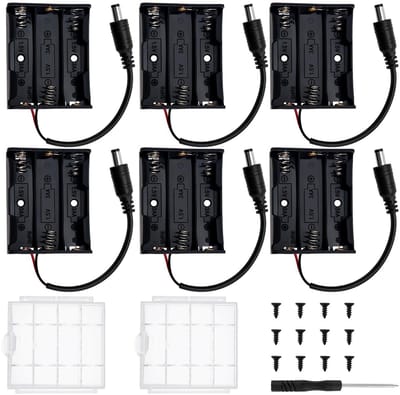 Store_8 - 3 AA-batterijhouders - Batterijopslag - Zwart - Met schroevendraaier en schroeven - Geschikt voor 1.5V AA batterijen - Inclusief plastic ...