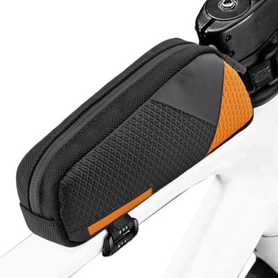 Fiets Frame Tas - Driehoekstas Fietstas - Fietsen Opbergen - Dubbele Waterdichte Rits - 0.6L Capaciteit - Oranje