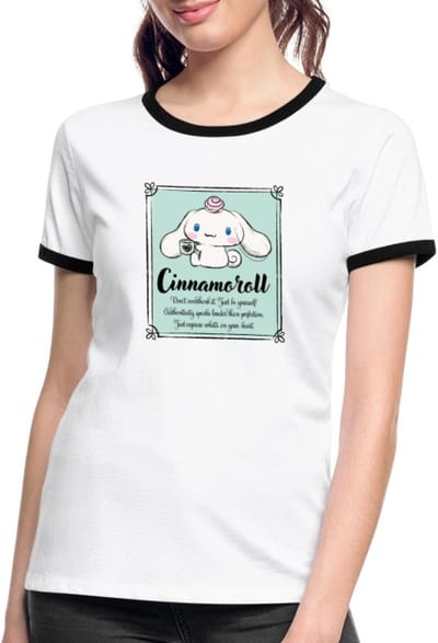 Cinnamoroll Don't Overthink It. Just Be Yourself Vrouwen Contrast Shirt