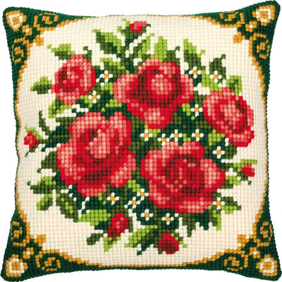 Vervaco - Kruissteekkussen kit - Bloemen - PN-0008577 - Borduren - Borduurpakket - Borduurpakket volwassenen - Borduurpakket kind