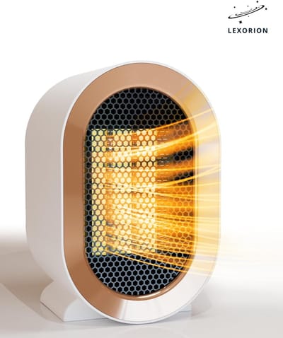 Lexorion Tech - Electric Heater Pro – Indoor Ceramic Fan Heater 1200W met 2 Vermogensstanden en LED Indicator Wit