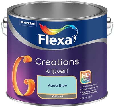 Flexa - Creations Muurverf Krijt - Aqua Blue - Mengverf - 2,5 L
