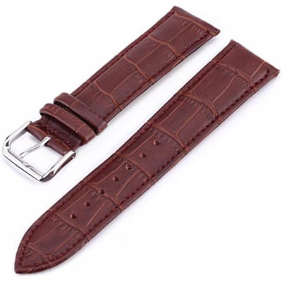 Krokodillenleer Horlogeband 10 12 13 14 15 16 17 18 19 20mm 21 22 23 24mm Horlogeband Stalen Gesp Horlogebanden Riem 14mm koffie