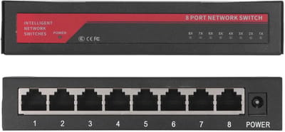 Allecto - 8-poorts Gigabit PoE-switch - Ethernet-splitter - Stevige metalen behuizing - Plug-and-play - Ideaal voor thuiskantoor - Efficiënte gegev..