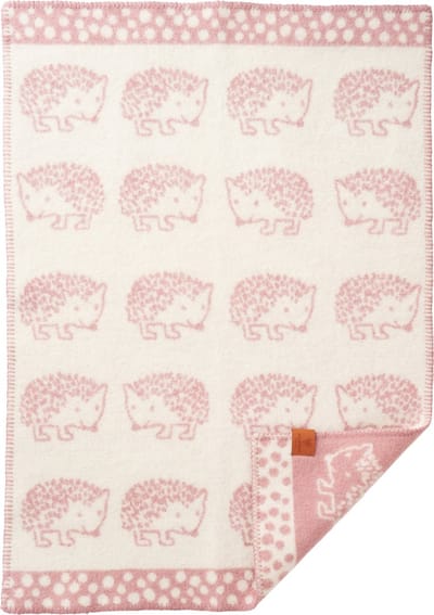 Klippan wiegdeken eco wol Hedgehog egel roze