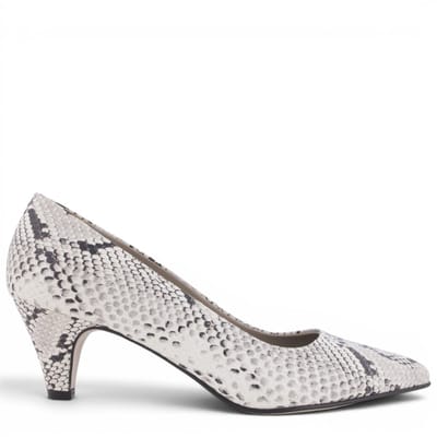 Noë Shoes Nirim Pump White-Black Snake