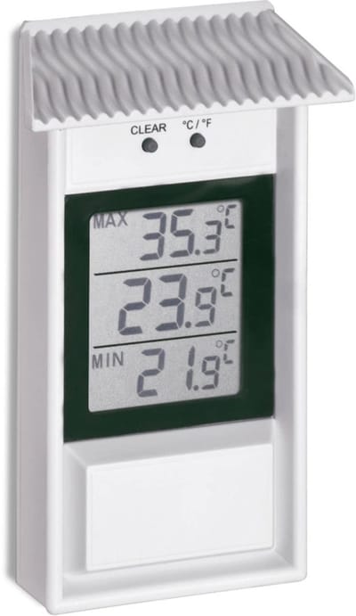 Thermometer met minimum- en maximumweergave voor binnen en buiten - Waterdicht en Compact