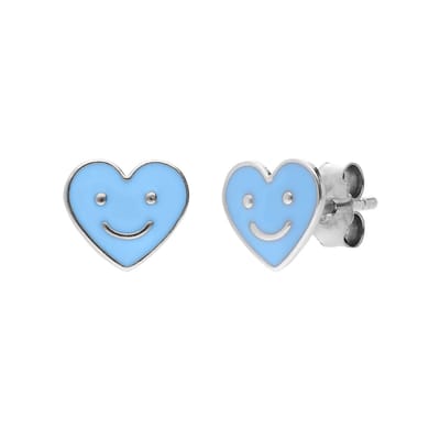 Lucardi Kinder Zilveren kinderoorknoppen smiley - Oorbellen - 925 Zilver - Zilverkleurig