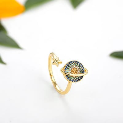 Vergulde Roestvrij Staal Fidget Ring Voor Vrouwen Anti-Stress Angst Draaibare Zon Ster Boos Oog Zonnebloem Spinner Sieraden beige