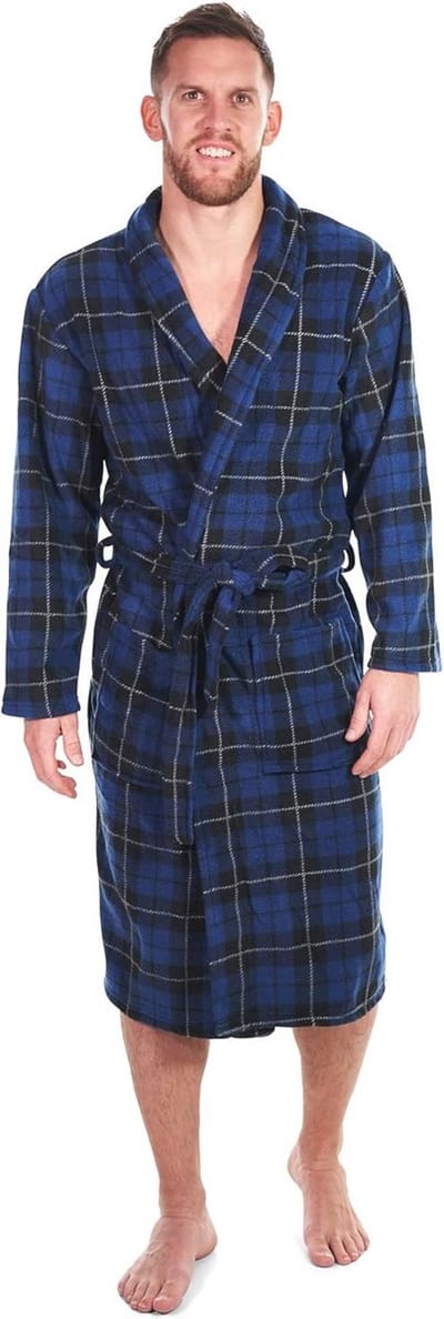 Fleece Badjas in Schotse Ruit - Comfortabel en Stijlvol