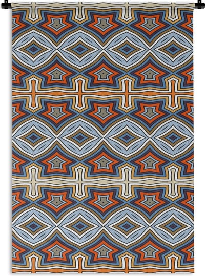 Wandkleed - Wanddoek - Patroon - Afrika - Vormen - 60x90 cm - Wandtapijt