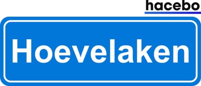 Hacebo - Plaatsnaam Sticker - 29x10 CM - Hoevelaken sticker - Verkeersborden sticker - grappige cadeaus - Hoevelaken