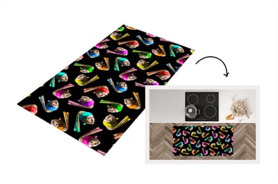 Keukenloper - Loper keuken - Meisje met de parel - Patronen - Vermeer - 120x60 cm - Keukenloper vinyl