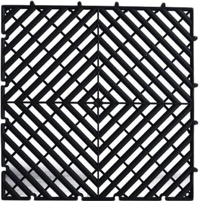 Modulaire Vloertegels - Drainagematten Garage - Efficiënte Afvoer - Stevige Modulaire Structuur - 40 x 40 cm - Zwart