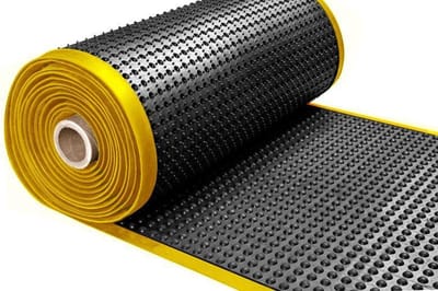 Ergonomische werkplaatsmat op rol - Met gele rand - Dikte 15 mm - Breedte 91 cm